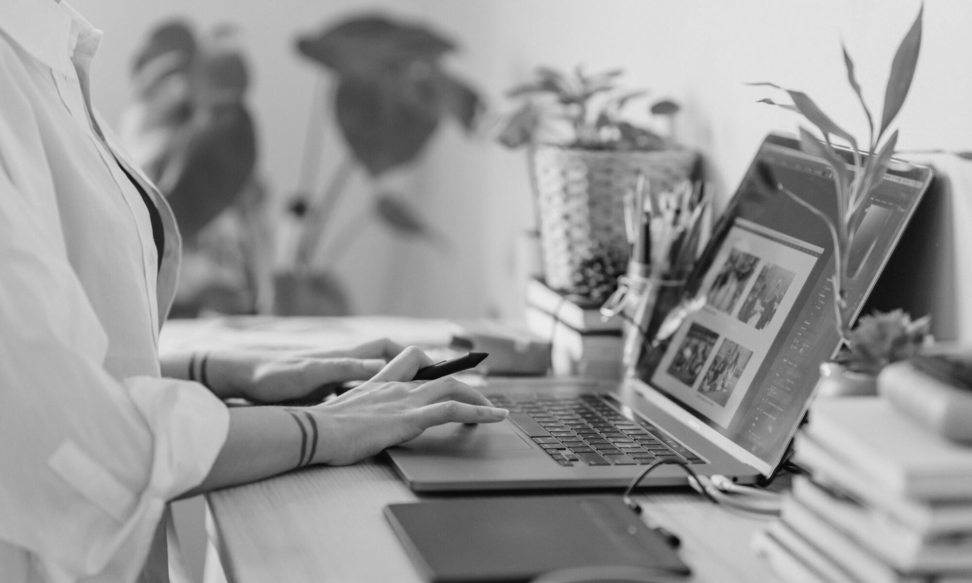 woman with laptop